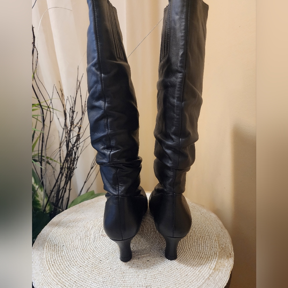 New. Array Almond Toe Knee Length Boots Kitten Heels 2" Size 6.5 - Picture 5 of 9